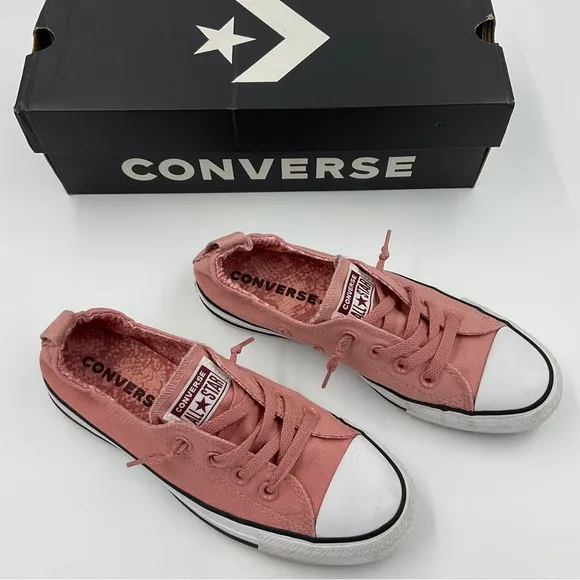 Converse Dusty Pink Shoreline Canvas Slip On Sneakers Women’s Size 8 Feminine