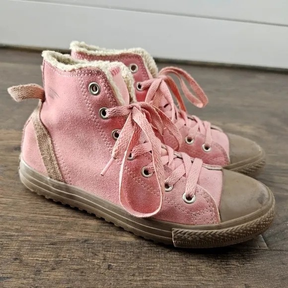 Converse Pink High-Top Kids Sneakers Sz 4