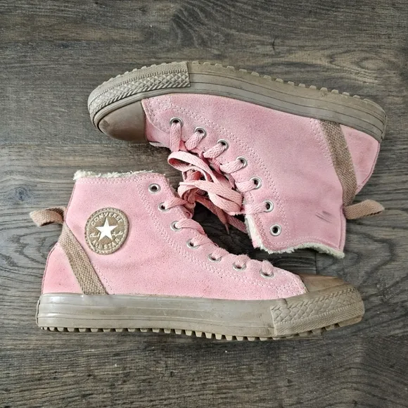 Converse Pink High-Top Kids Sneakers Sz 4