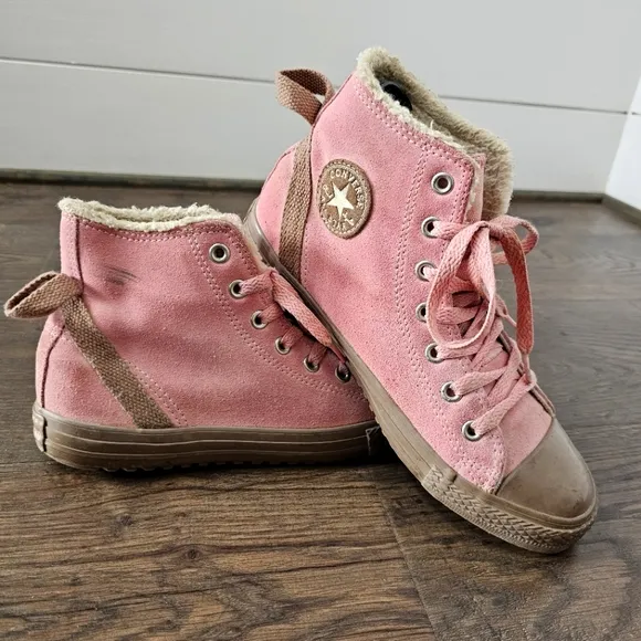 Converse Pink High-Top Kids Sneakers Sz 4