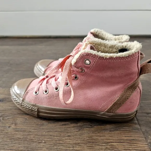 Converse Pink High-Top Kids Sneakers Sz 4