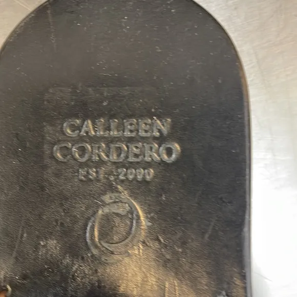 Copper leather studded sandals by Calleen Cordero. New from Sundance.