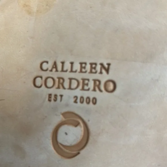 Copper leather studded sandals by Calleen Cordero. New from Sundance.