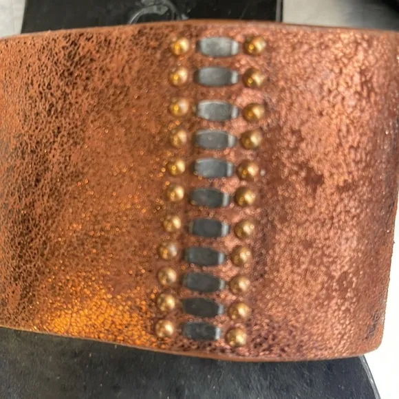 Copper leather studded sandals by Calleen Cordero. New from Sundance.
