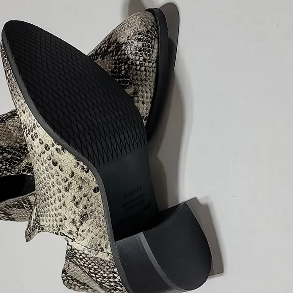 COPY - BLONDO SZ 7.5M WESTERN SNAKESKIN ANKLE BOOTS WATERPROOF COWBOY POINTY TO…