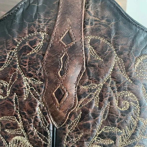 Corral Brown Heeled Boots with Intricate Embossed Design