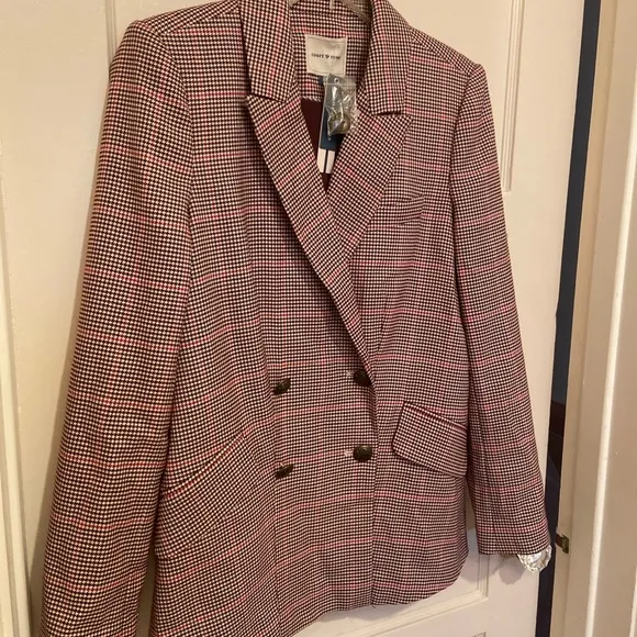 COURT &amp; ROWE BLAZER TARTAN PLAID HOUNDSTOOTH COAT SZ 4 NEW KATE MIDDLETON PREPPY