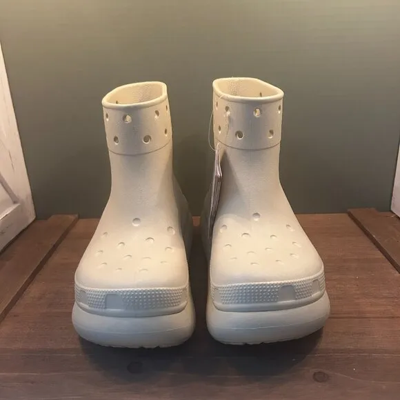 Crocs Classic Bone Waterproof Crush Rain Boots M7 W9 New With Tags