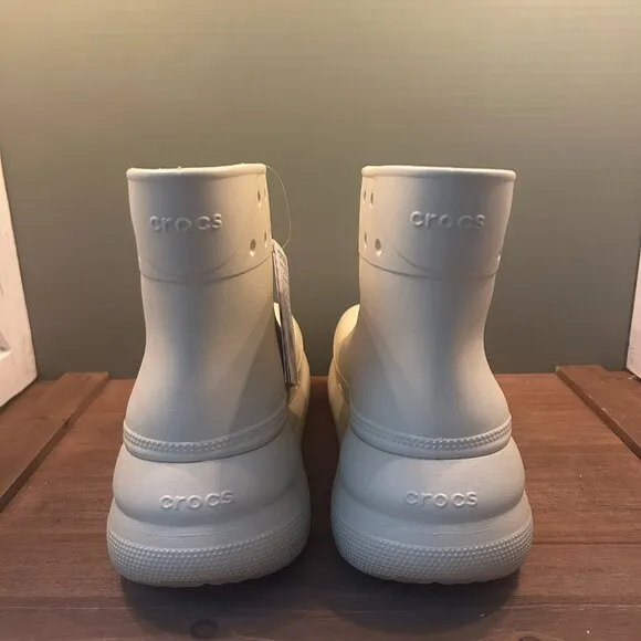 Crocs Classic Bone Waterproof Crush Rain Boots M7 W9 New With Tags