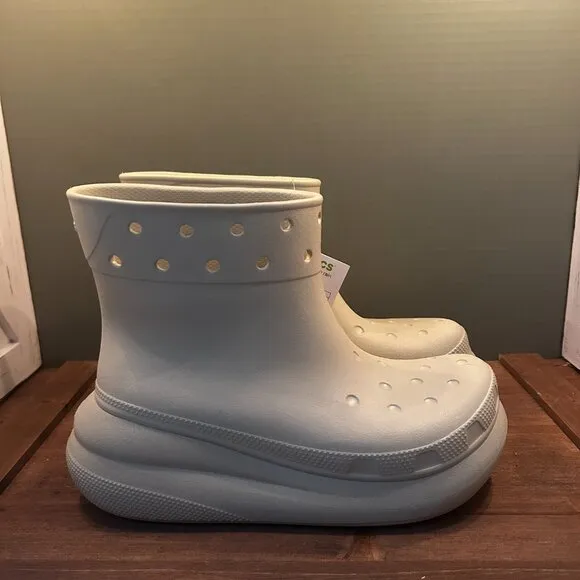 Crocs Classic Bone Waterproof Crush Rain Boots M7 W9 New With Tags