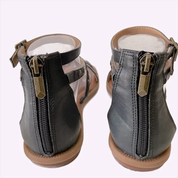 Crown Vintage, Studded Gladiator Square Toe Ankle Strap Buckle Sandals