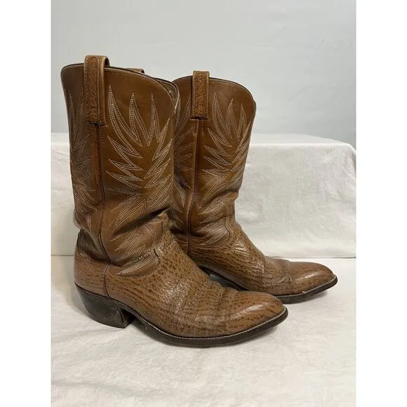DAN POST Boots Western Tan Leather Cowboy Work Riding Boots Mens Sz 10