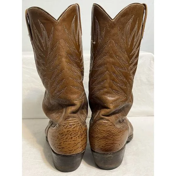 DAN POST Boots Western Tan Leather Cowboy Work Riding Boots Mens Sz 10