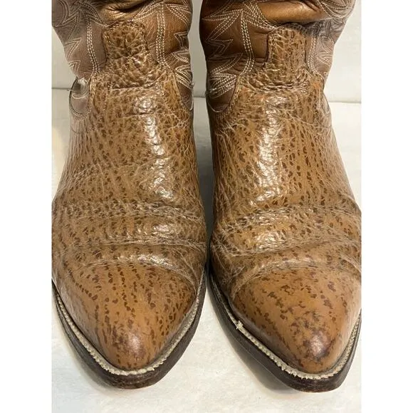 DAN POST Boots Western Tan Leather Cowboy Work Riding Boots Mens Sz 10