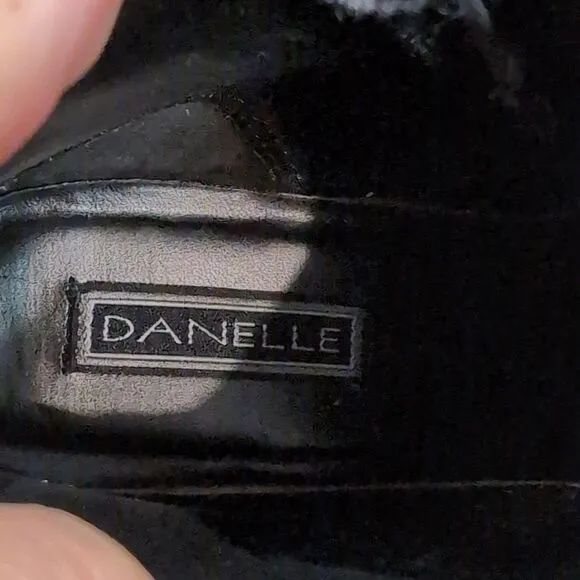 Danielle Journey Y2K 90s Black Leather Square Toe Block Heel Ankle Boots Sz 10