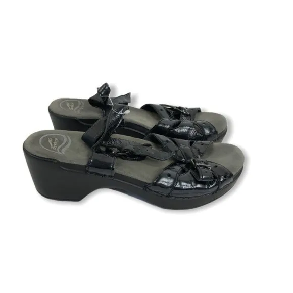 Dansko Black Leather Sandals