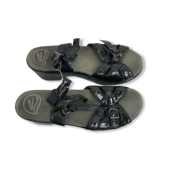 Dansko Black Leather Sandals