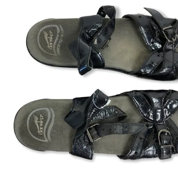 Dansko Black Leather Sandals