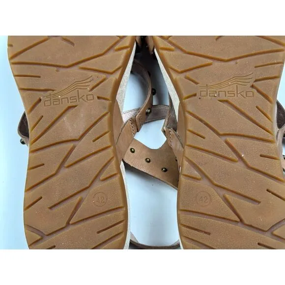 Dansko‎ Brigitte Studded Sandals Women 42 US 11.5-12 EUC Strappy Leather Flat