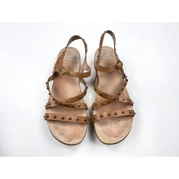 Dansko‎ Brigitte Studded Sandals Women 42 US 11.5-12 EUC Strappy Leather Flat