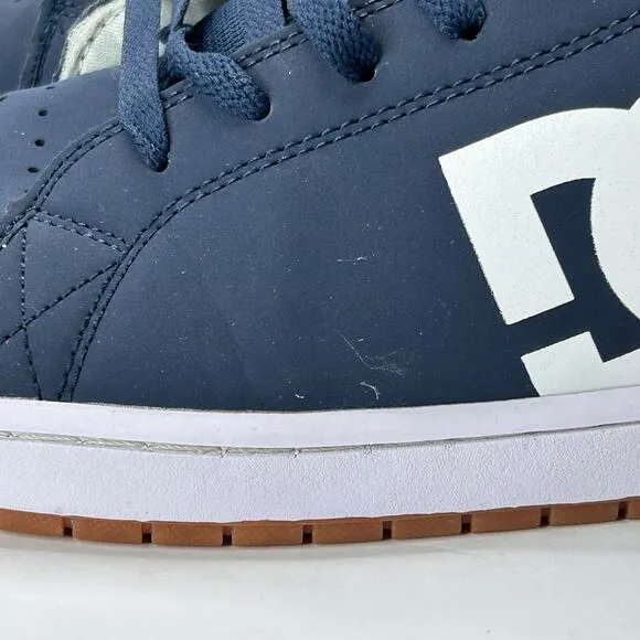 DC Gaveler Lace Up Skater Sneakers Navy Blue/White ADYS100536 Men's 13
