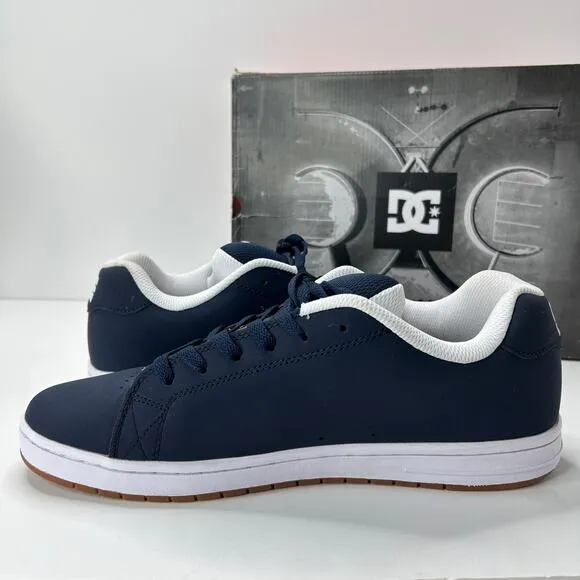 DC Gaveler Lace Up Skater Sneakers Navy Blue/White ADYS100536 Men's 13