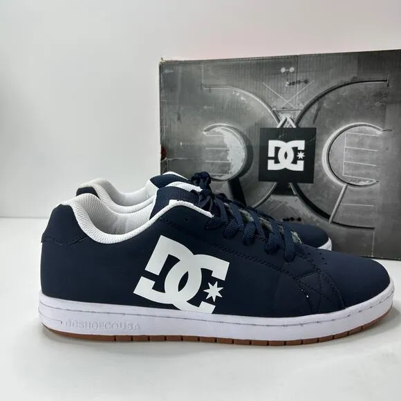 DC Gaveler Lace Up Skater Sneakers Navy Blue/White ADYS100536 Men's 13