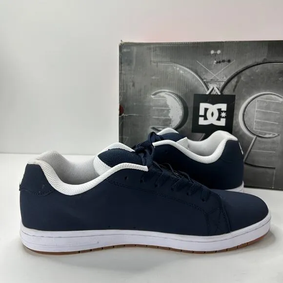 DC Gaveler Lace Up Skater Sneakers Navy Blue/White ADYS100536 Men's 13