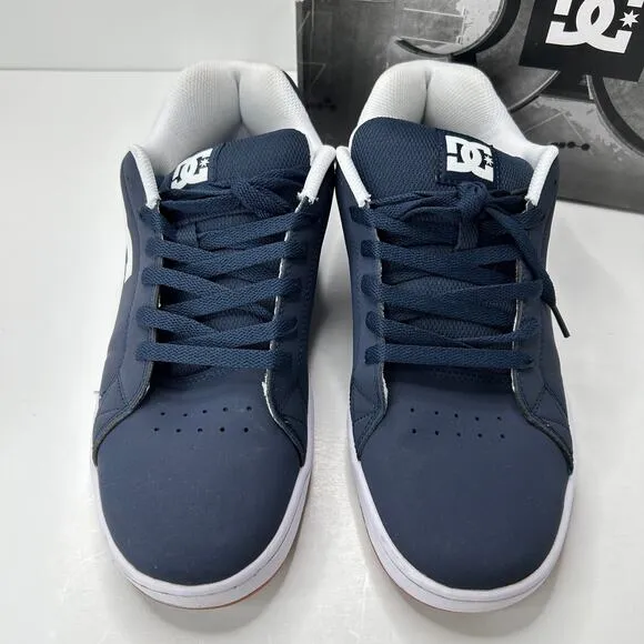 DC Gaveler Lace Up Skater Sneakers Navy Blue/White ADYS100536 Men's 13