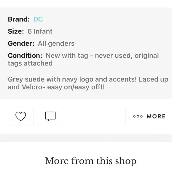 DC SKATER sneakers for your little😎 cross posted! Grey&amp; navy- unisex