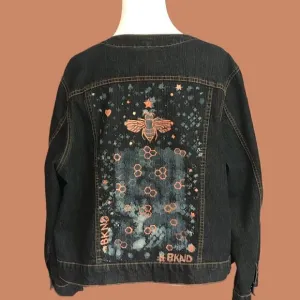Denim Jacket Be Kind Custom Back Panel - 1XL - Like New Condition Urban flair