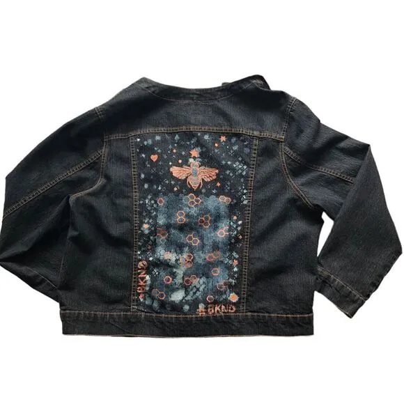 Denim Jacket Be Kind Custom Back Panel - 1XL - Like New Condition Urban flair