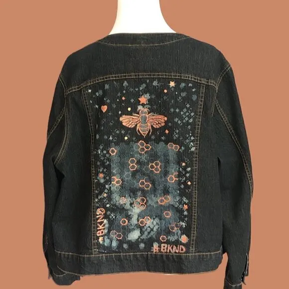 Denim Jacket Be Kind Custom Back Panel - 1XL - Like New Condition Urban flair