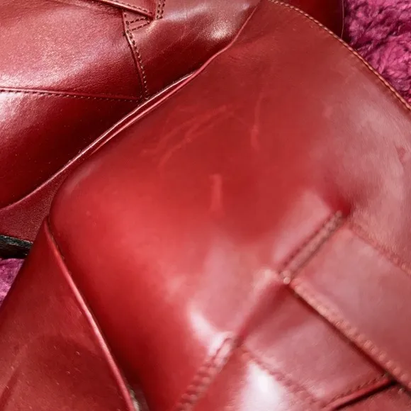 Derek Lam Marta Buckle Leather Wedge Bootie in Carnelian Holiday Red 8.5 Boots