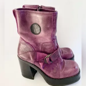 Destroy Vintage Leather Platform Chunky Grunge Distressed 90s Y2K Boots