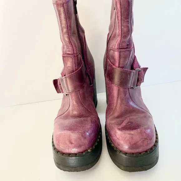 Destroy Vintage Leather Platform Chunky Grunge Distressed 90s Y2K Boots