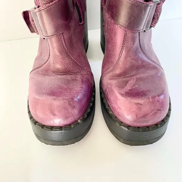 Destroy Vintage Leather Platform Chunky Grunge Distressed 90s Y2K Boots