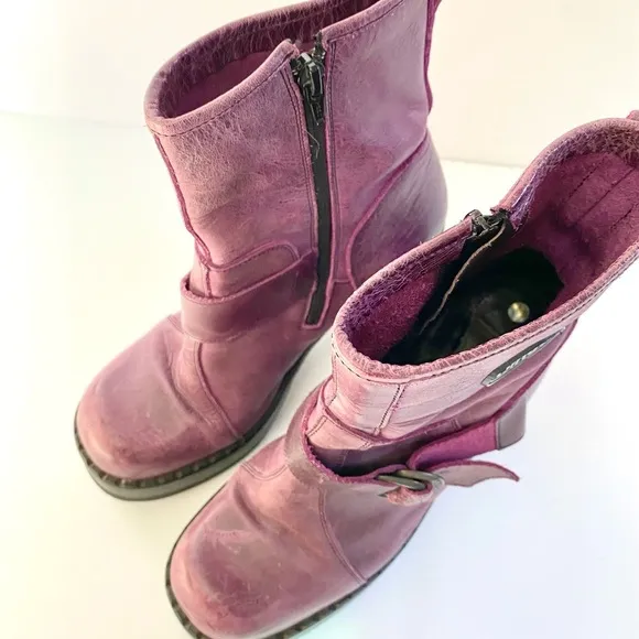 Destroy Vintage Leather Platform Chunky Grunge Distressed 90s Y2K Boots