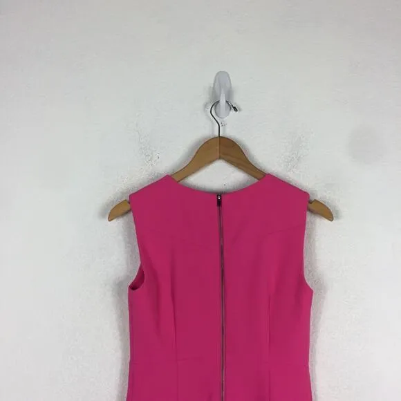 Diane Von Furstenberg Hot Pink Carrie Sleeveless Crepe Mini Dress Size 2