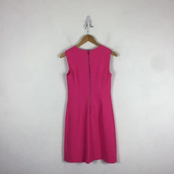 Diane Von Furstenberg Hot Pink Carrie Sleeveless Crepe Mini Dress Size 2