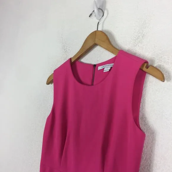 Diane Von Furstenberg Hot Pink Carrie Sleeveless Crepe Mini Dress Size 2