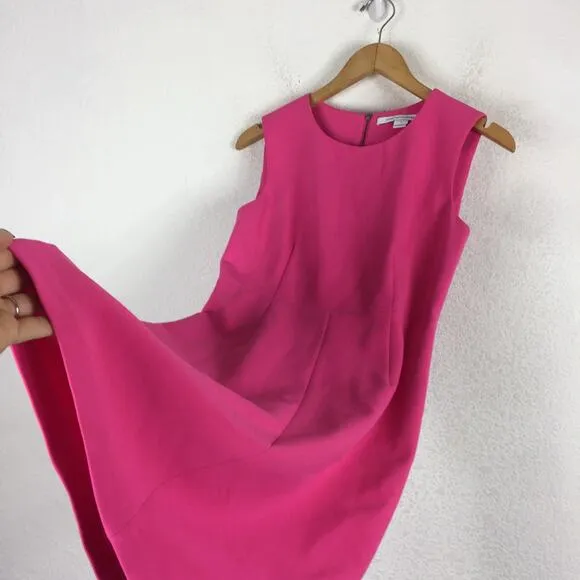Diane Von Furstenberg Hot Pink Carrie Sleeveless Crepe Mini Dress Size 2