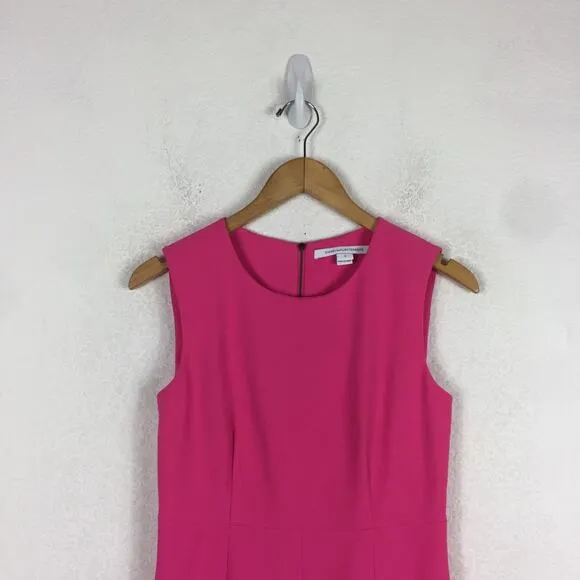 Diane Von Furstenberg Hot Pink Carrie Sleeveless Crepe Mini Dress Size 2