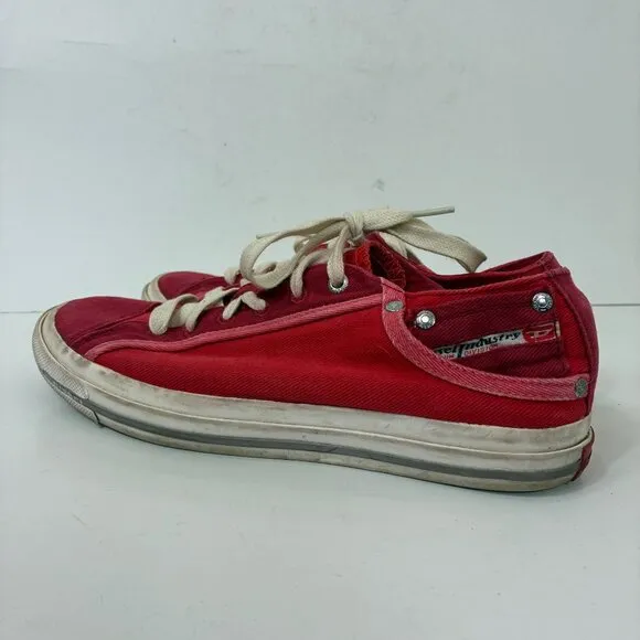 Diesel Magnete Exposure Low Denim Red Stash Pocket Sneakers Sz 9.5