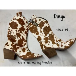Dingo Live a Little Cow Pointed Toe Cowboy Western Boots Size 8 New In Box