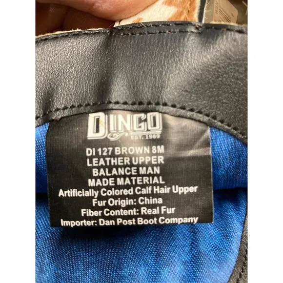 Dingo Live a Little Cow Pointed Toe Cowboy Western Boots Size 8 New In Box