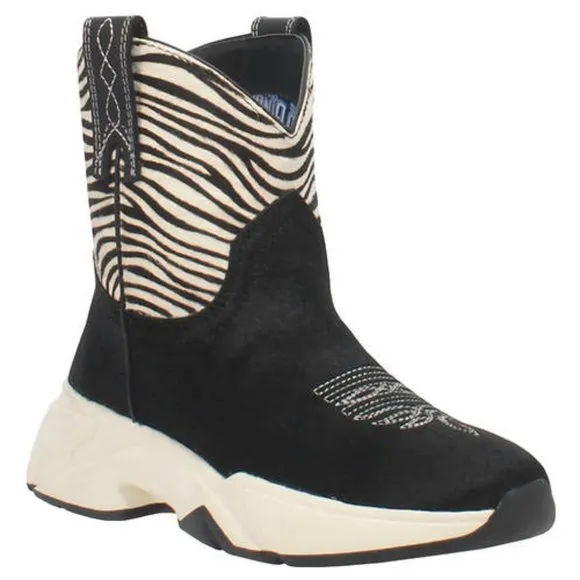 Dingo Safari Black Zebra Calf Hair Boots NWT