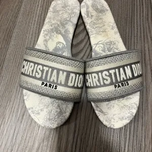 Dior Gray and Cream Sandals