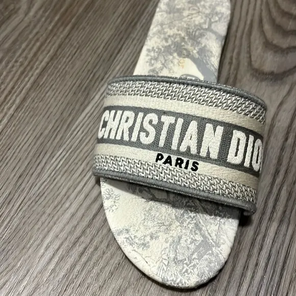 Dior Gray and Cream Sandals