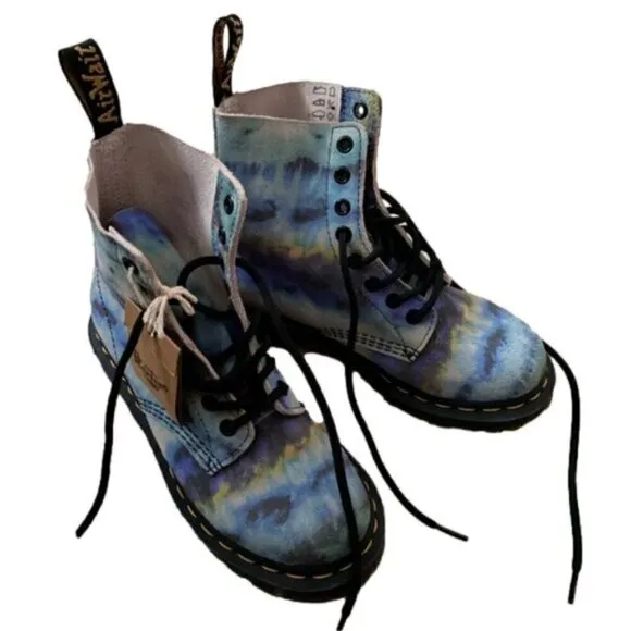 Doc Marten 1460 Pascal Blue Tie Dye Leather Boots - 5US/36EU, BNWTs